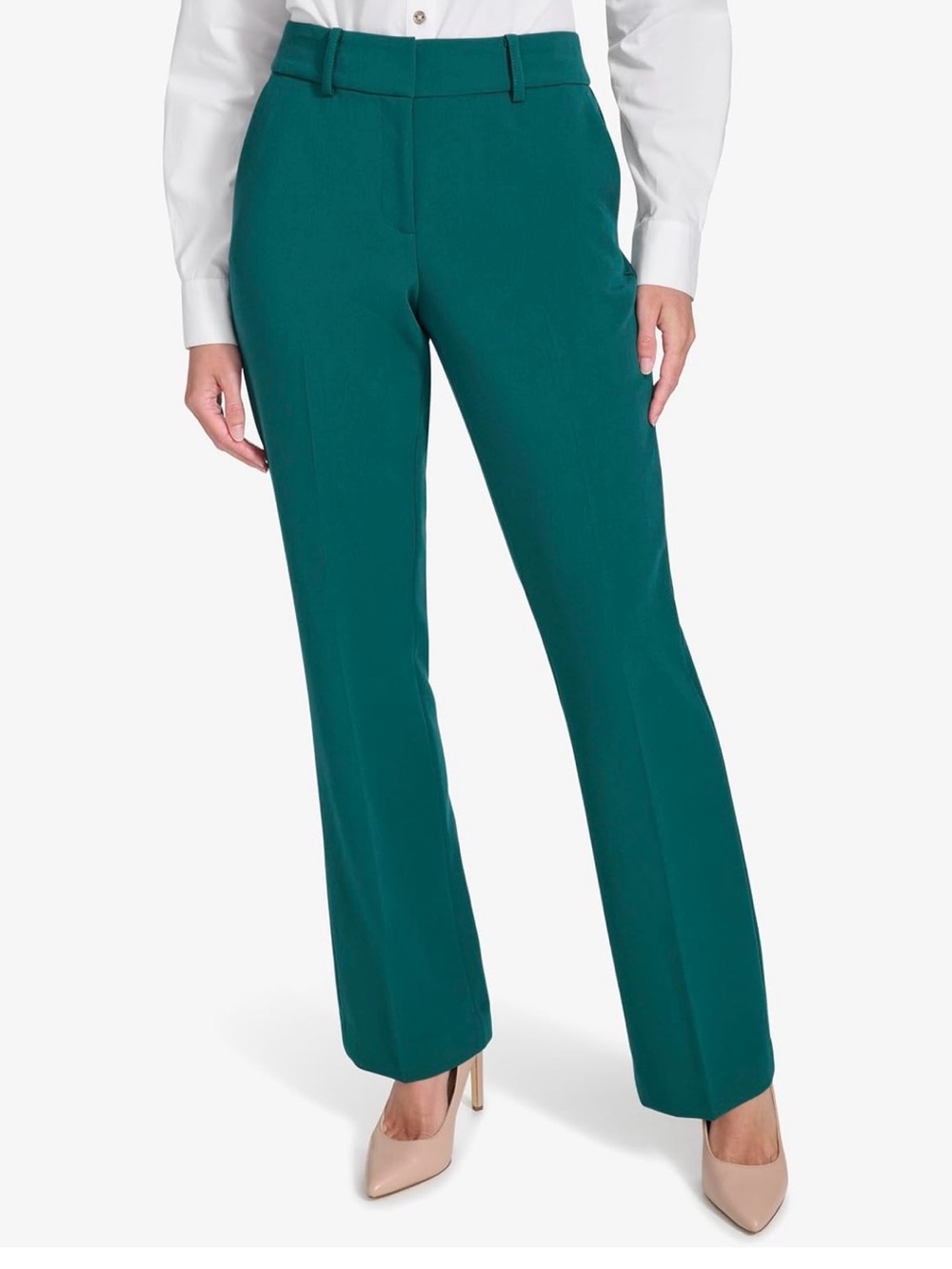 Tommy Hilfiger Teal Green Boot Cut Dress Pants Size 12 NWT